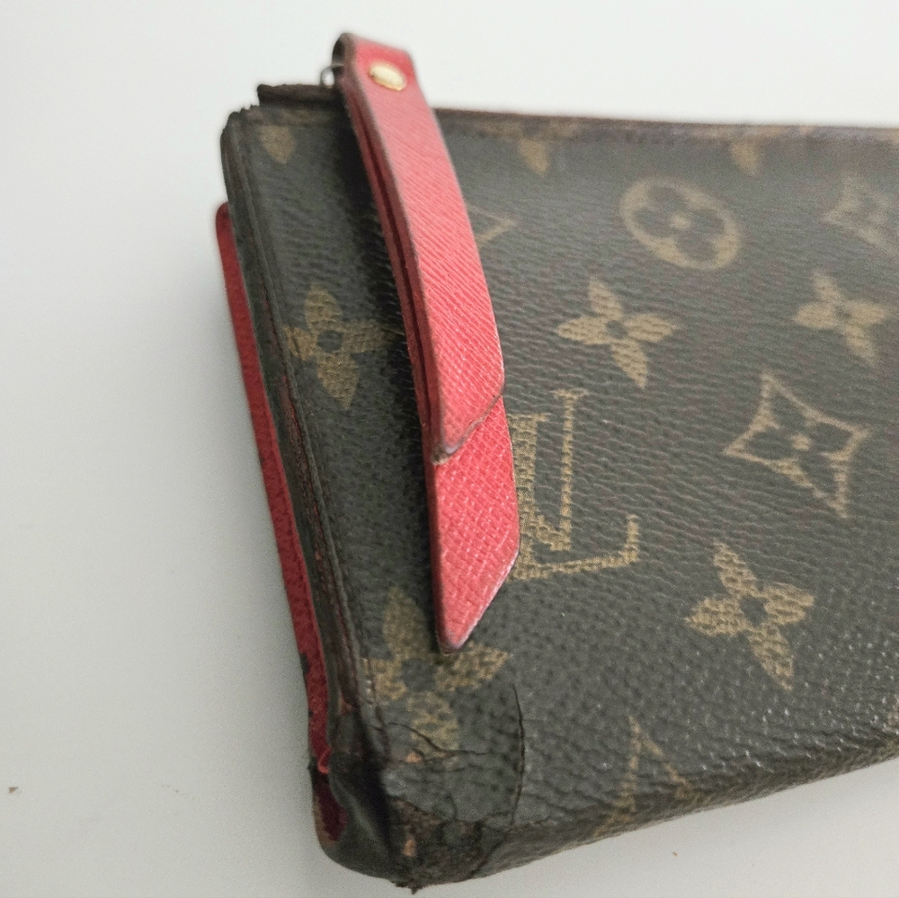Authentic LOUIS VUITTON LV‎ Adele Monogram Red Wallet Clutch Card Holder - Picture 8 of 16